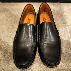 Johnston & Murphy Nichols Venetian Black Leather Loafers SZ 12